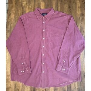 RY Casuals Button Down Shirt‎ Long Sleeve Cotton Pocket Front Plaid 2X